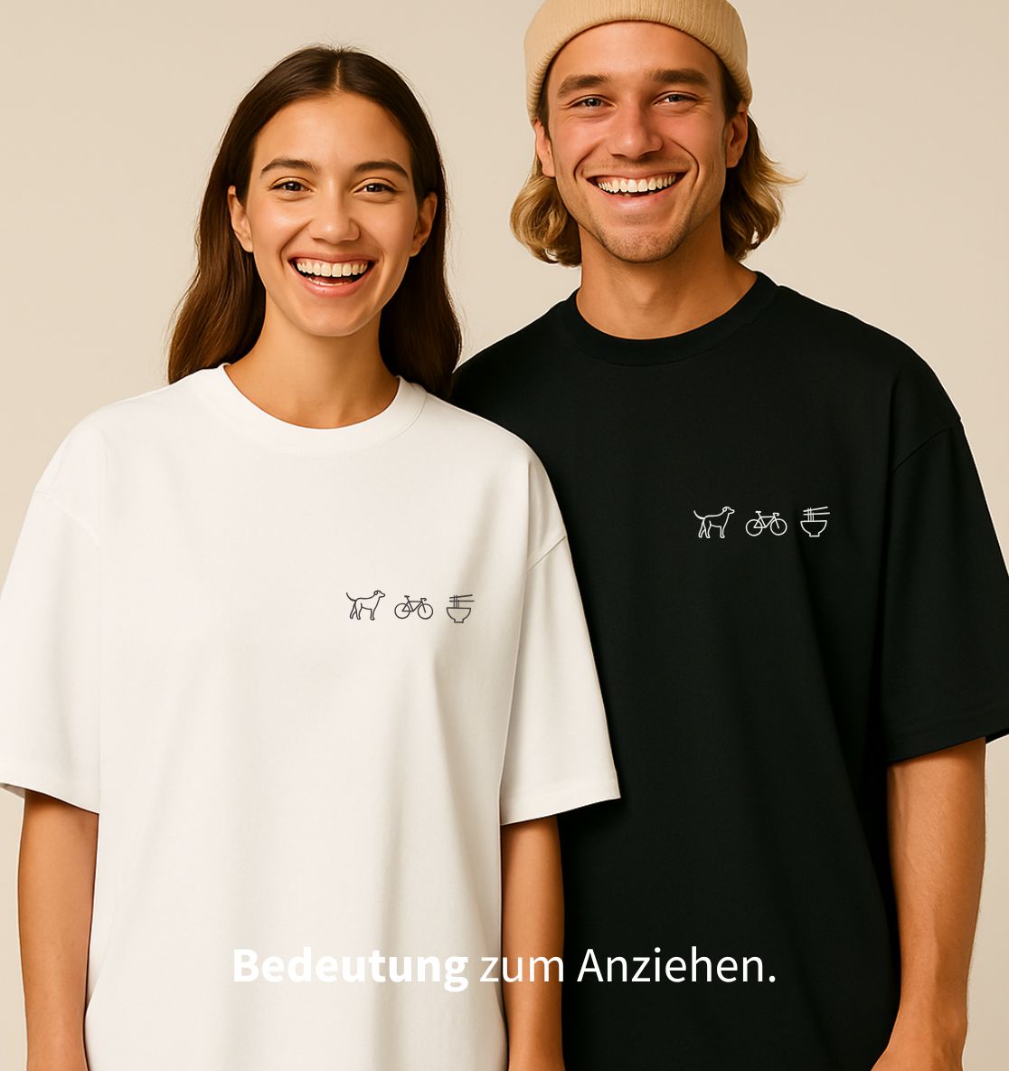 Personalisiertes Premium Oversized T-Shirt aus Bio-Baumwolle (Unisex) | 3 Motive
