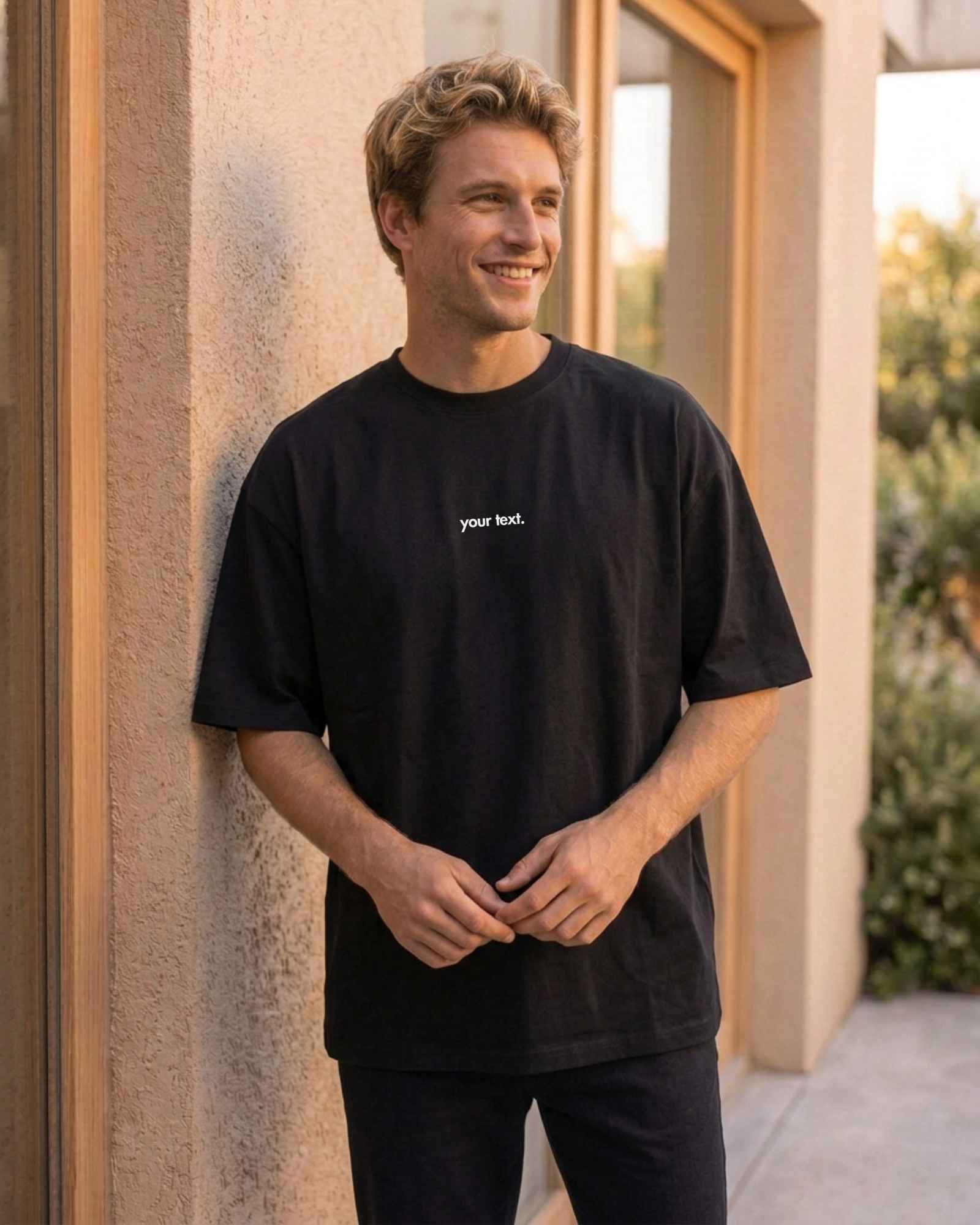 Gepersonaliseerd premium T-shirt van biologisch katoen - Oversized