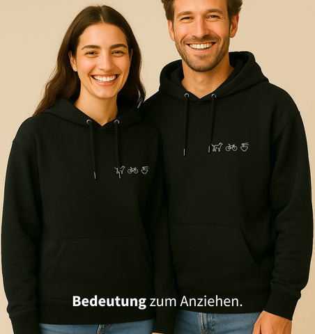 Personalisierter Premium Hoodie aus Bio-Baumwolle (Unisex) | 3 Motive - Bild 2