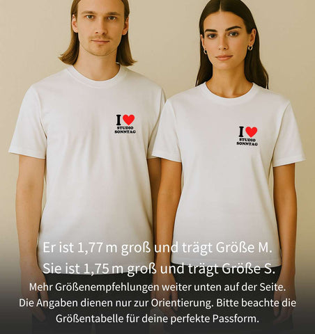 Personalisiertes Premium T-Shirt aus Bio-Baumwolle (Unisex) | I ♥ ... - Bild 4