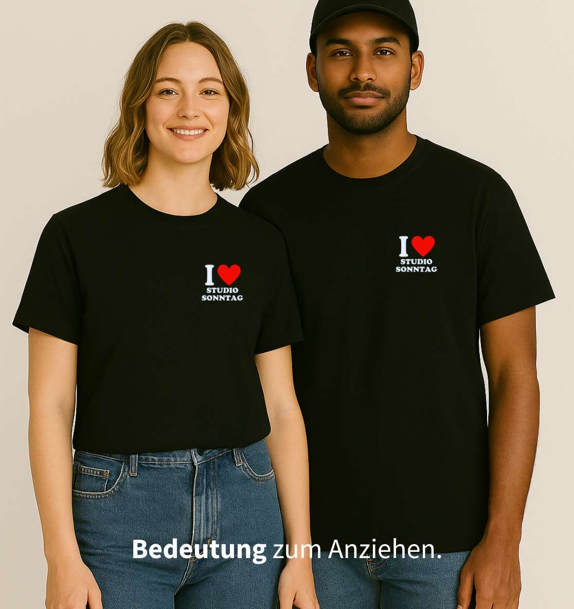 Personalisiertes Premium T-Shirt aus Bio-Baumwolle (Unisex) | I ♥ ...