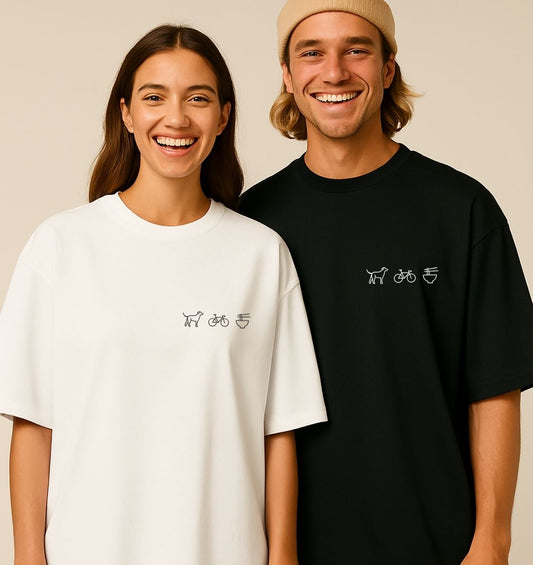 Personalisiertes Premium Oversized T-Shirt aus Bio-Baumwolle (Unisex) | 3 Motive