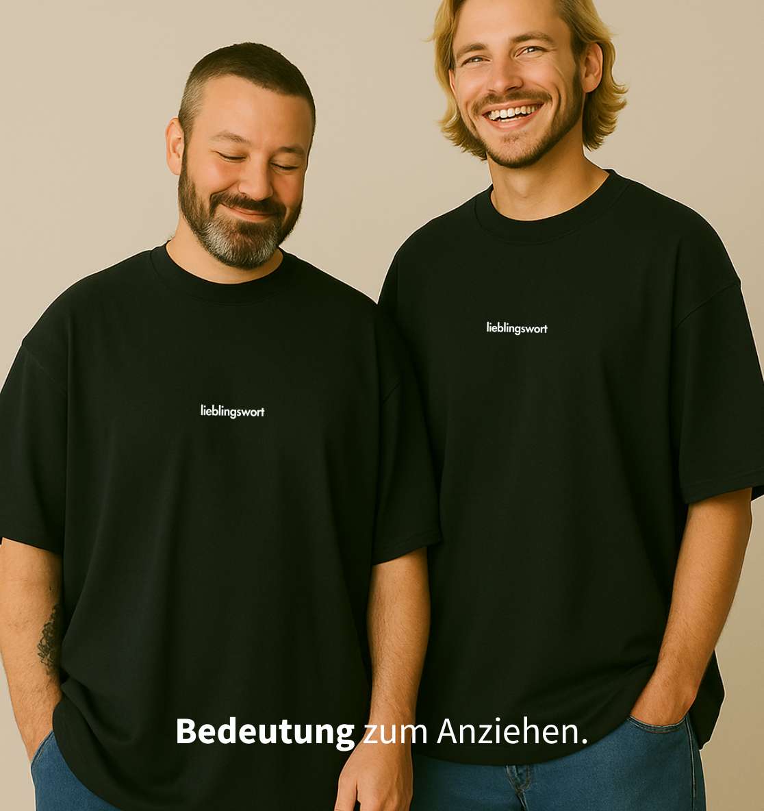Personalisiertes Premium Oversized T-Shirt aus Bio-Baumwolle (Unisex) | Text