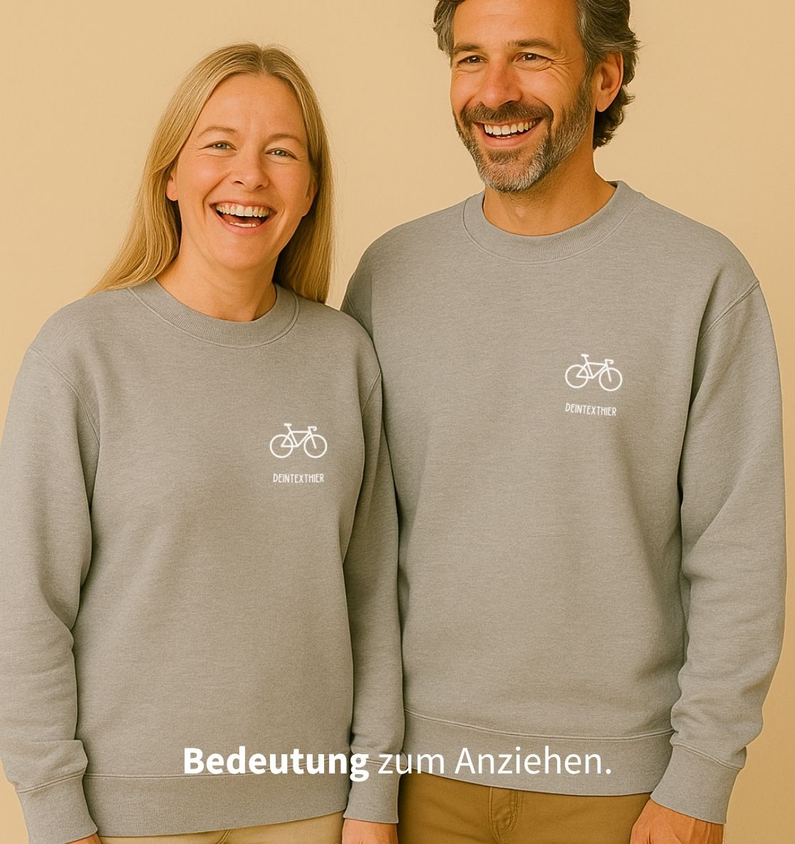 Personalisiertes Premium Sweatshirt aus Bio-Baumwolle (Unisex) | 1 Motiv