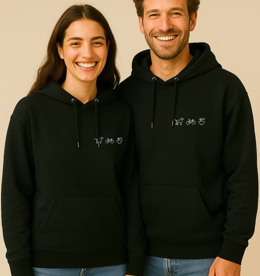 Personalierter Premium Hoodie aus Bio-Baumwolle (Unisex) | 3 Motive