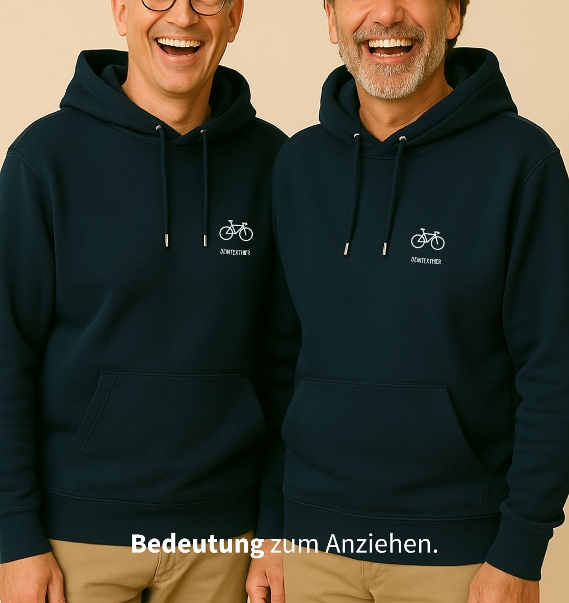 Personalisierter Premium Hoodie aus Bio-Baumwolle (Unisex) | 1 Motiv