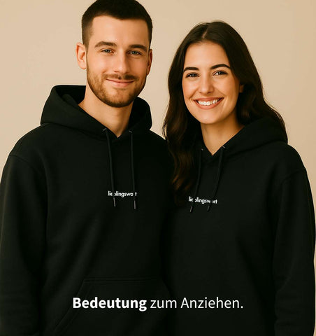 Personalisierter Premium Hoodie aus Bio-Baumwolle (Unisex) | Text - Bild 2