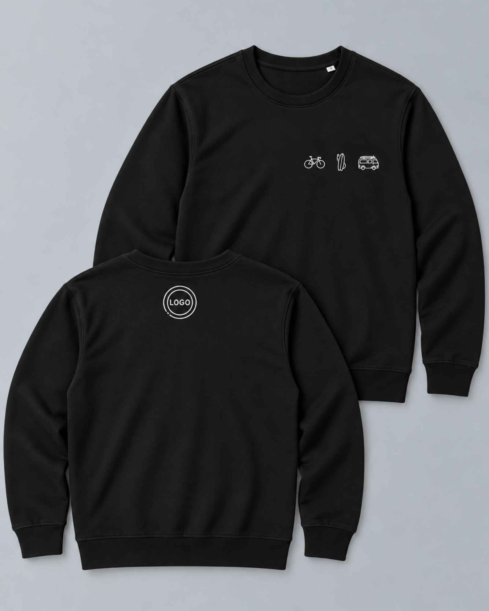 Sweatshirt mit eigenem mit eigenem Nackenlogo