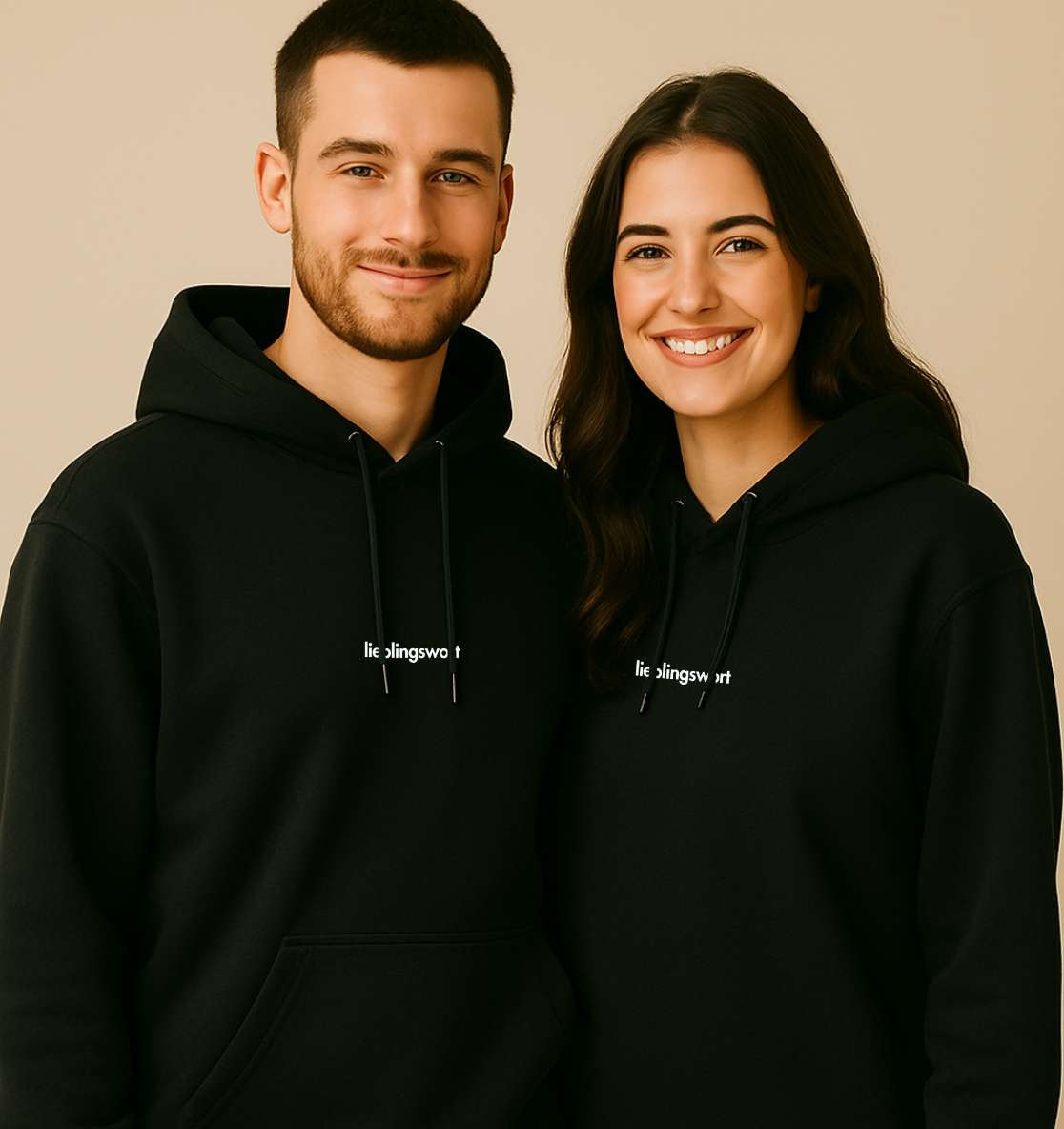 Personalierter Premium Hoodie aus Bio-Baumwolle (Unisex) | Text