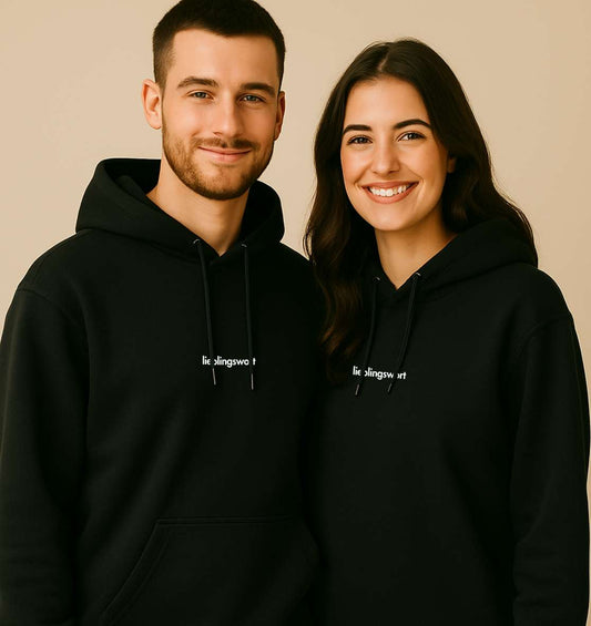 Personalisierter Premium Hoodie aus Bio-Baumwolle (Unisex) | Text