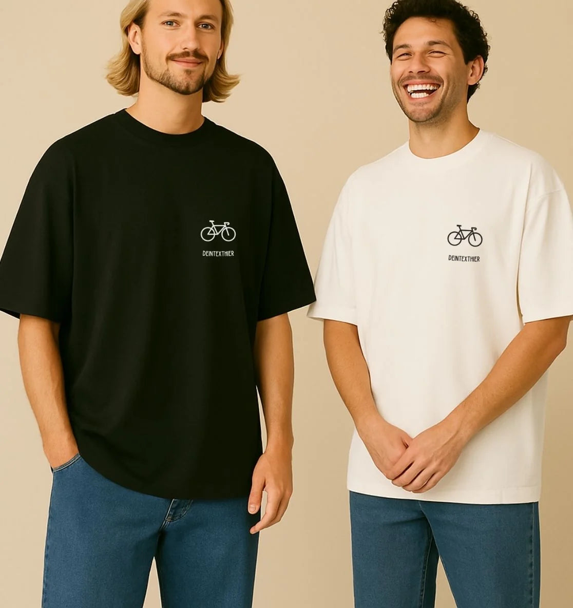 Personalisiertes Premium Oversized T-Shirt aus Bio-Baumwolle (Unisex) | 1 Motiv