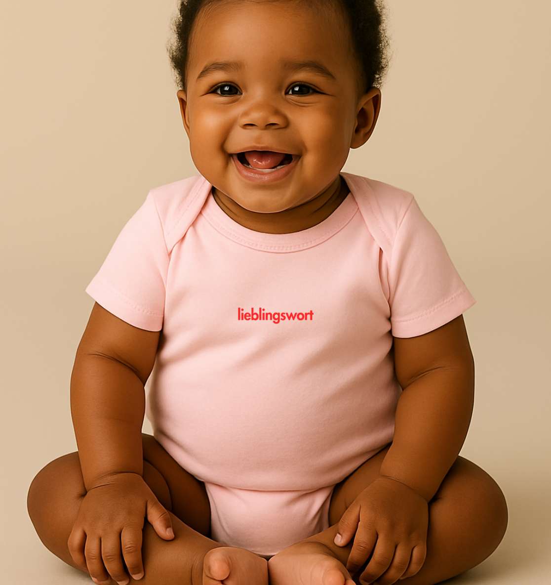 Personalisierter Baby Strampelanzug aus Bio-Baumwolle | Text