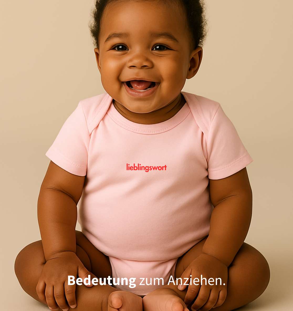 Personalisierter Baby Strampelanzug aus Bio-Baumwolle | Text