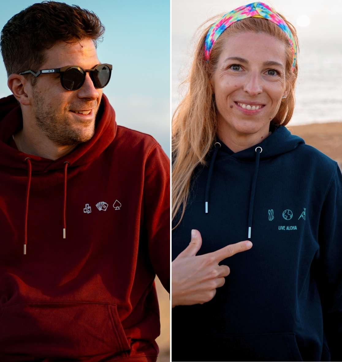 Personalisierter Premium Hoodie aus Bio-Baumwolle (Unisex) | 3 Motive