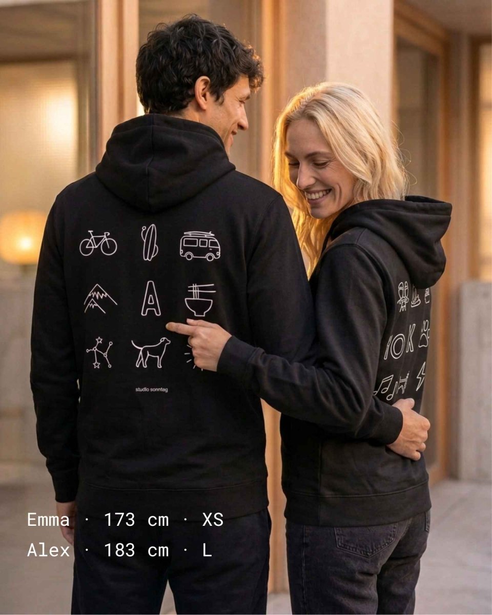 Sweat à capuche haut de gamme personnalisé en coton bio – Studio Sonntag
