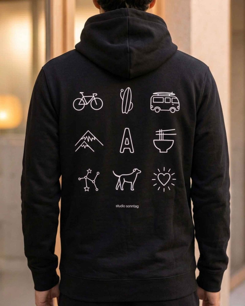 Sweat à capuche haut de gamme personnalisé en coton bio – Studio Sonntag