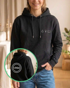 Personalisierter Premium Hoodie mit eigenem Rückenlogo – Unisex - Studio Sonntag