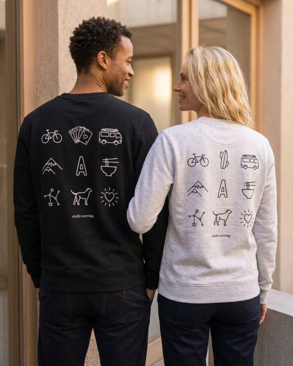 Gepersonaliseerd premium sweatshirt van biologisch katoen - Studio Sonntag