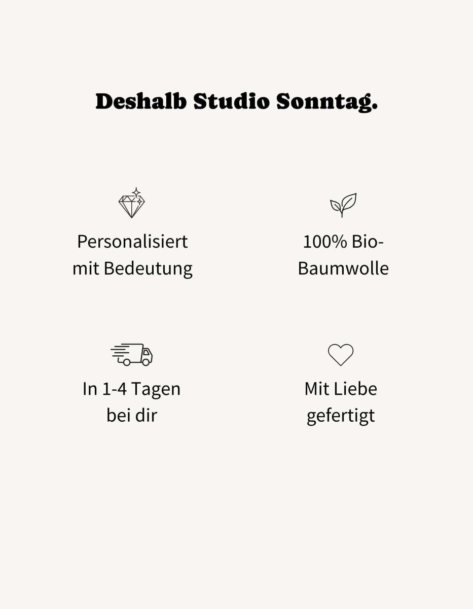 Personalisiertes Premium T-Shirt aus Bio - Baumwolle – Oversized - Studio Sonntag
