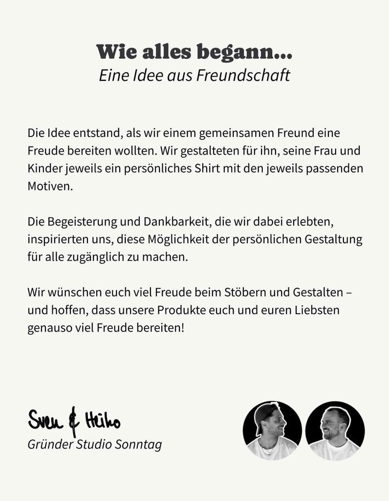 Personalisiertes Premium T-Shirt aus Bio - Baumwolle – Unisex - Studio Sonntag