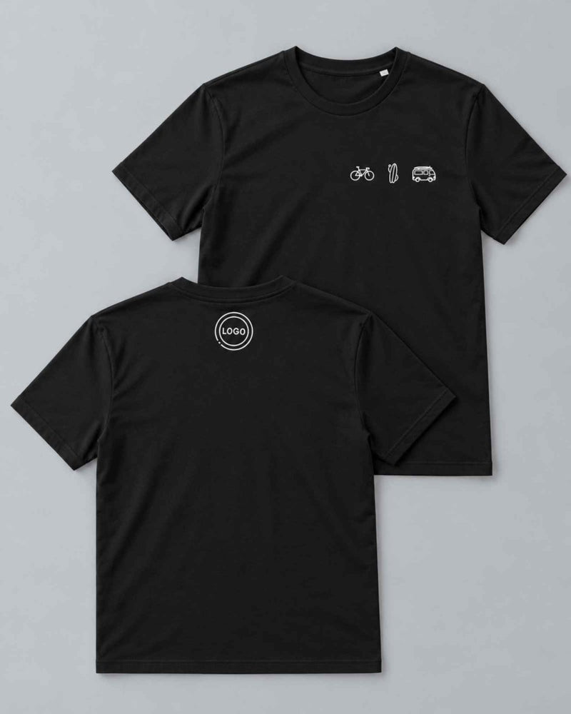 Unisex T-shirt with custom neck logo